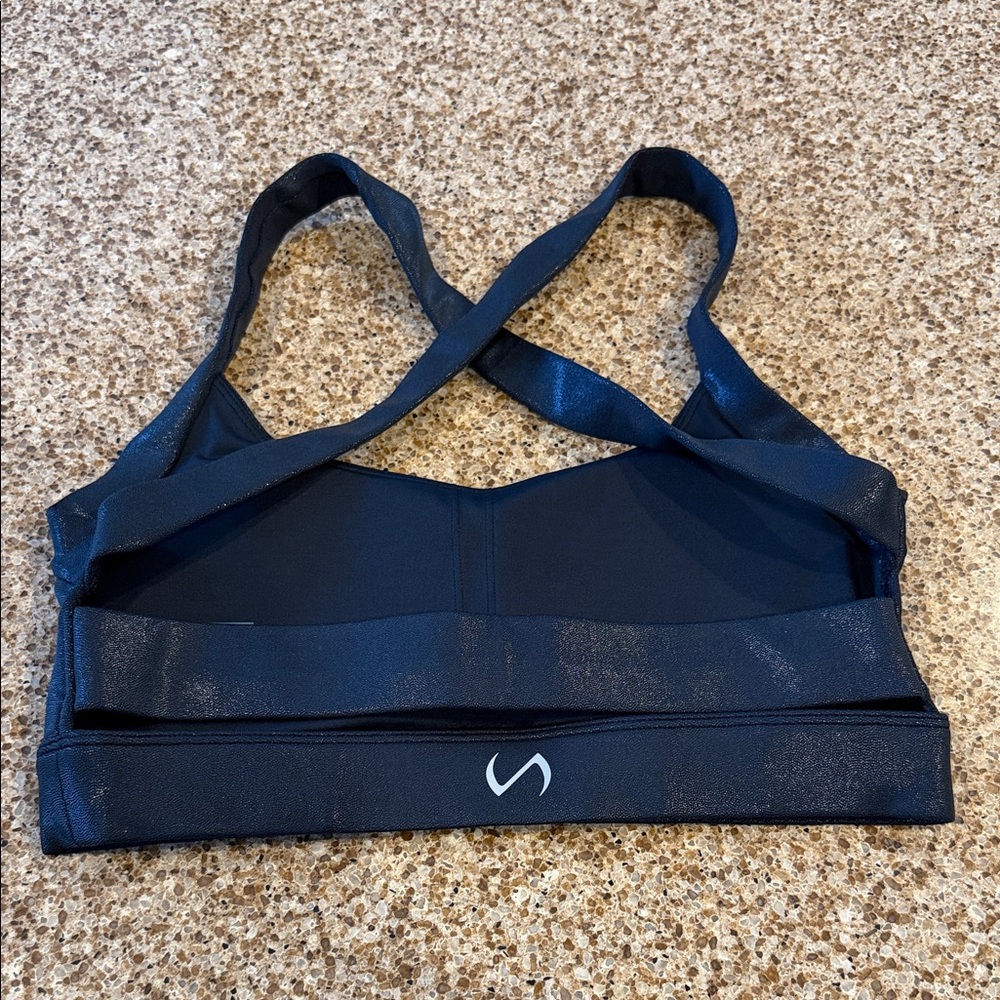 Take Life Further ( TLF ) Black Shimmer Sports Bra size Medium - Picture 3 of 6